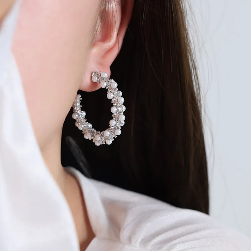 Elegant Korean Style Pearl Earrings for Women, Chic and Timeless