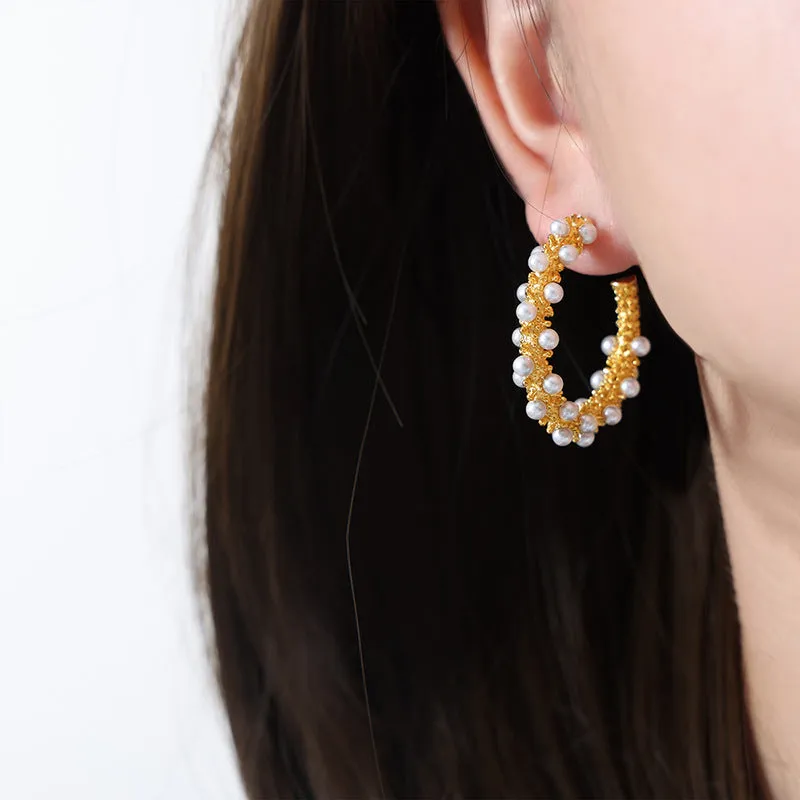 Elegant Korean Style Pearl Earrings for Women, Chic and Timeless