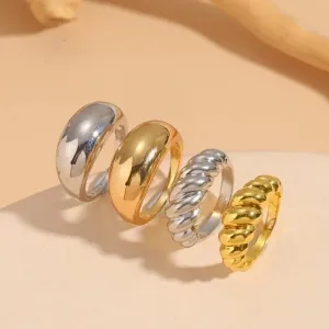 Elegant Luxurious Classic Style Solid Color Copper 14k Gold Plated Rings In Bulk