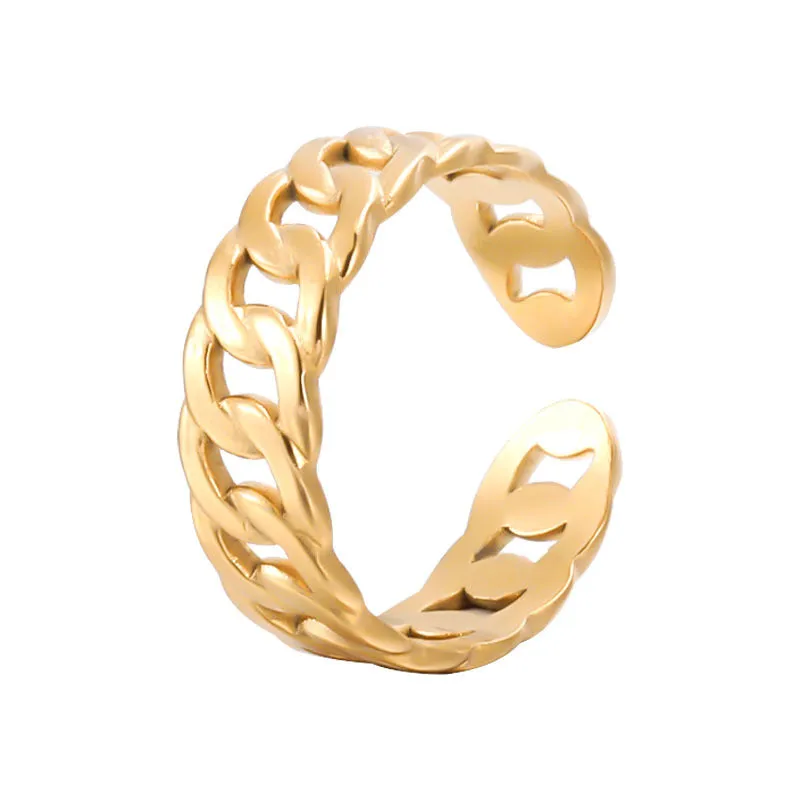 Elegant Unisex Chain Stainless Steel Electroplating Rings