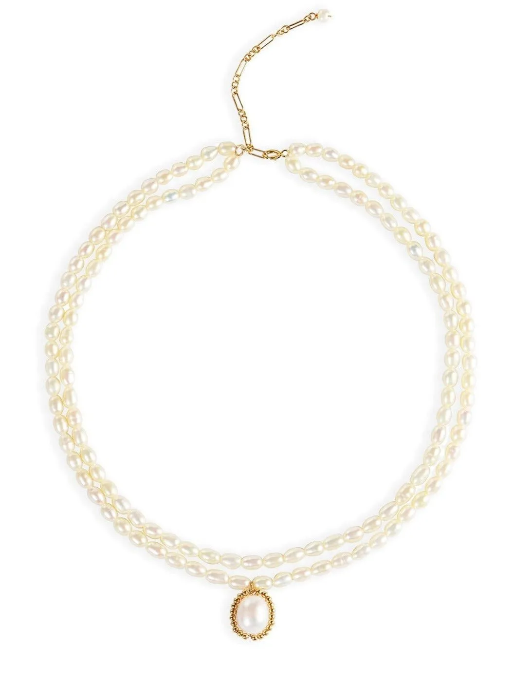 Embellished Series Double-Layer Pearl Necklace