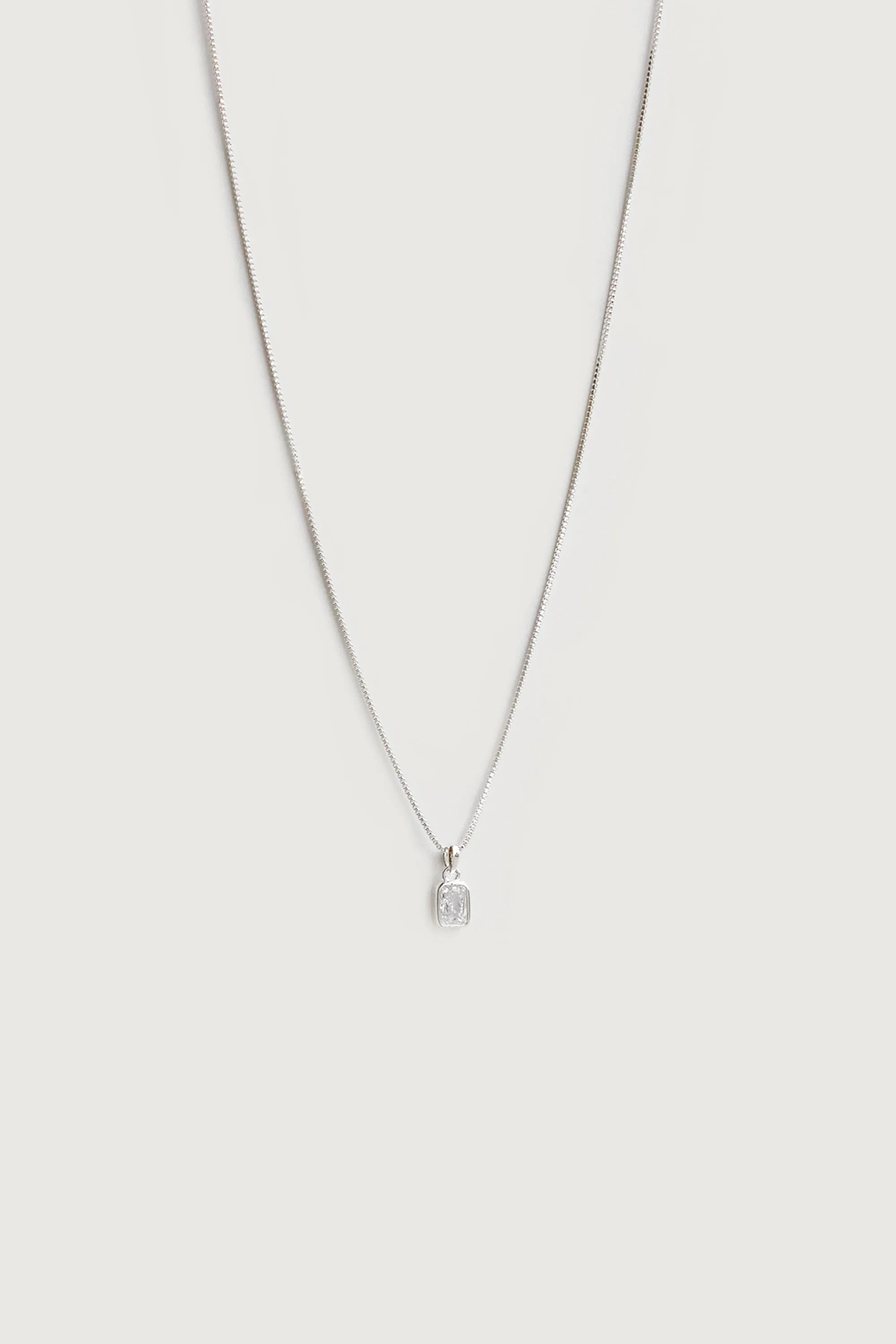 EMERALD CUT ZIRCONIA NECKLACE