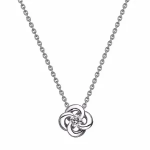 Entwined Petal Flower Necklace - 18ct White Gold