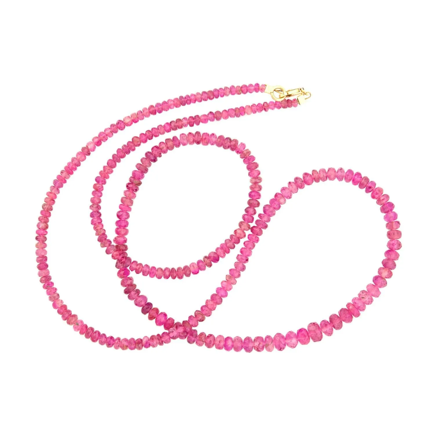 Estate 14k and Pink Tourmaline Rondelle Bead Necklace