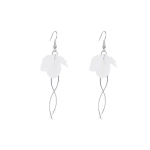 Eternal Petal Long Earrings: Vienna Verve Collection - Korean Inspired Metal Earrings for Women