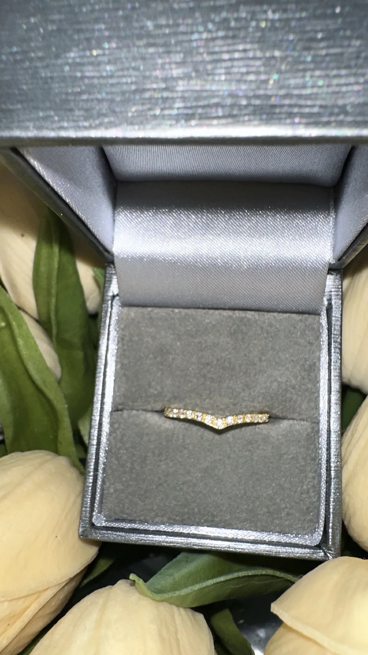 Eternity V Moissanite Ring- Gold