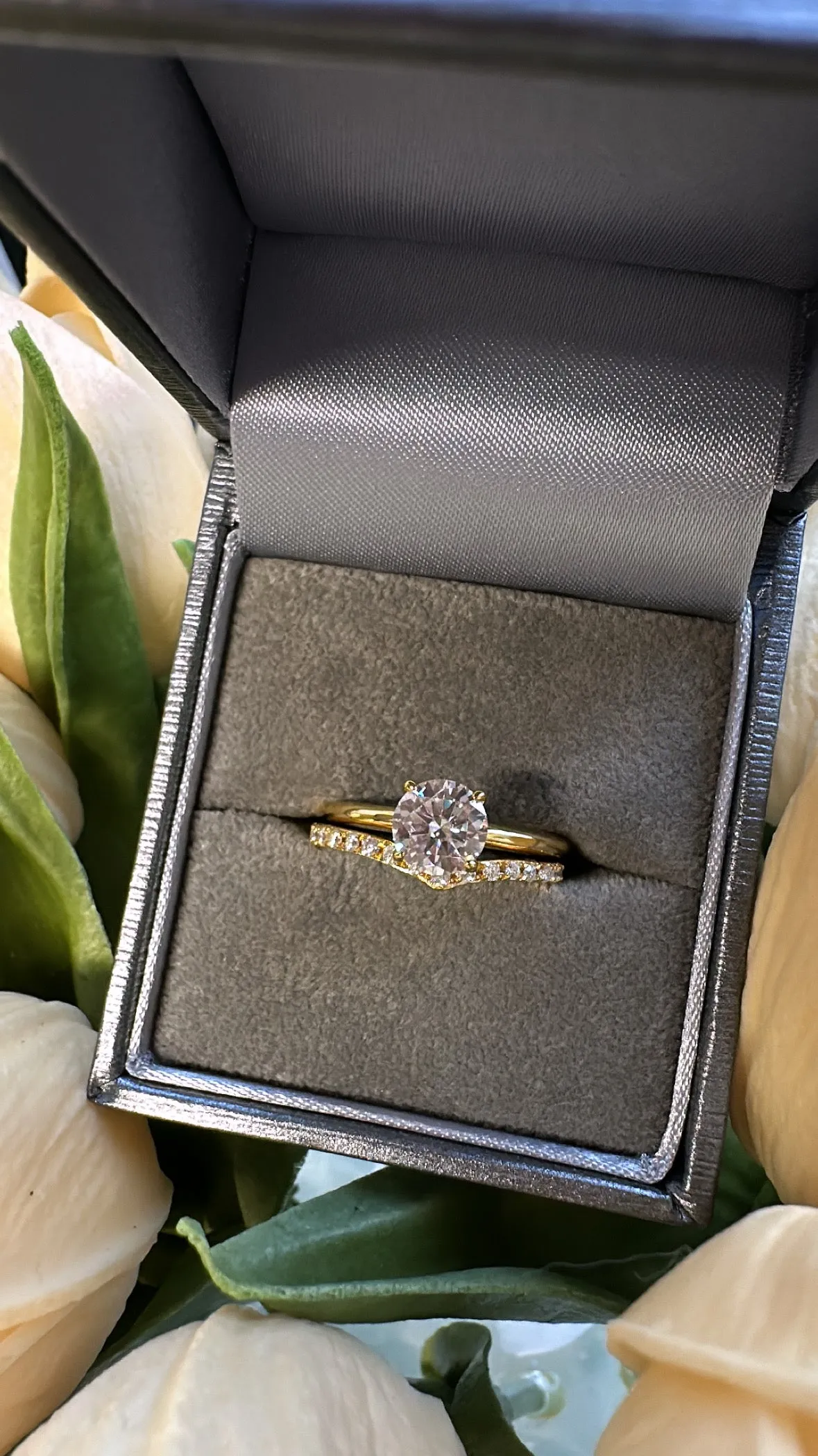 Eternity V Moissanite Ring- Gold