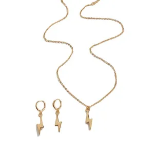 European and American Lightning Jewelry Set with 14k Gold Plating