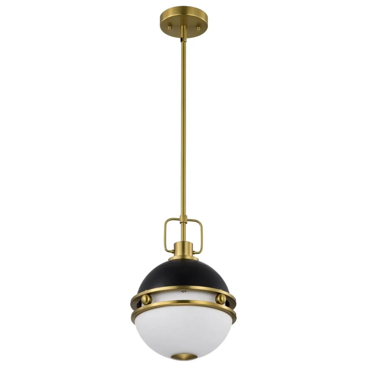 Everton 10 in. Pendant Light Matte Black and Vintage Brass Finish