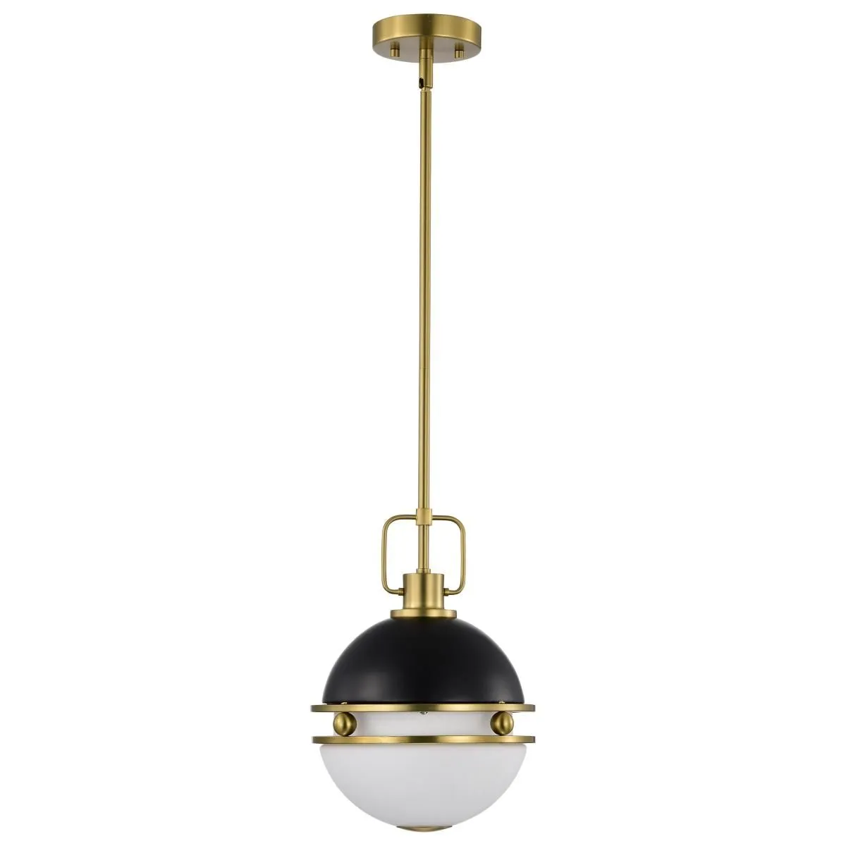 Everton 10 in. Pendant Light Matte Black and Vintage Brass Finish