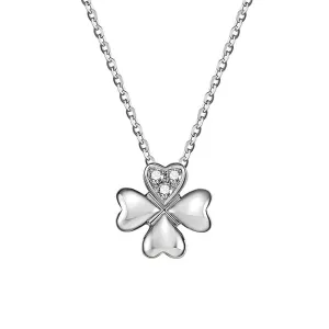 FANCIME "Lucky Clover" Four Leaf Clover 18K White Gold Necklace