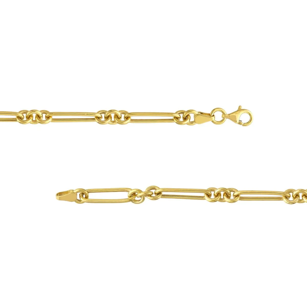 Fancy Elongated Hollow Gold Layering Chain