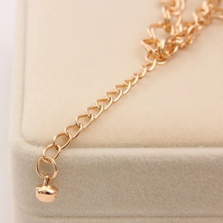 Fashion Jewelry Gold Chain Jewelry Heart Pendant Multilayer bracelets & bangles