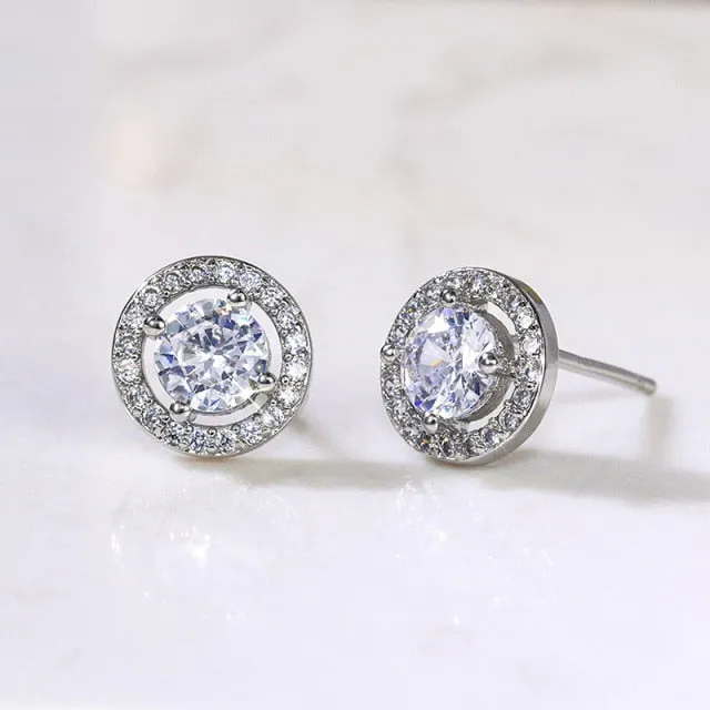 Fashion Jewelry Multiple Designs Simple Stud Earrings for Women with Cubic Zirconia