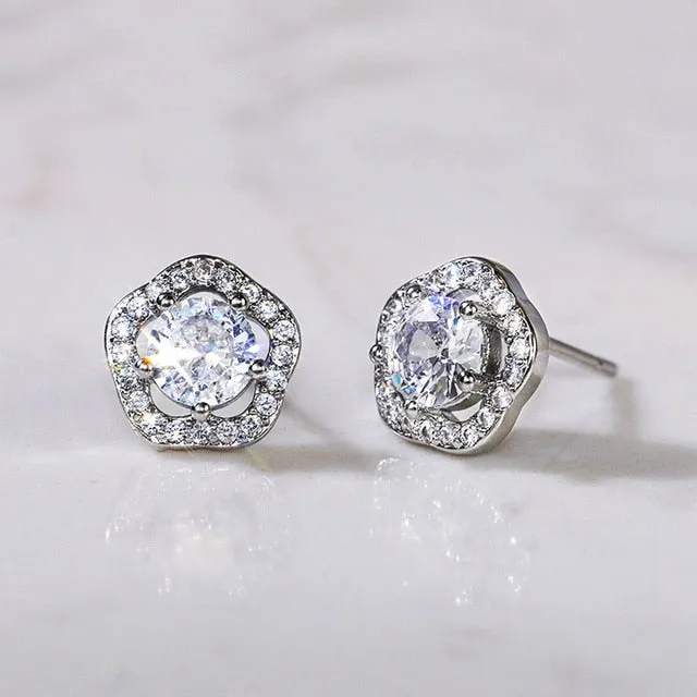 Fashion Jewelry Multiple Designs Simple Stud Earrings for Women with Cubic Zirconia