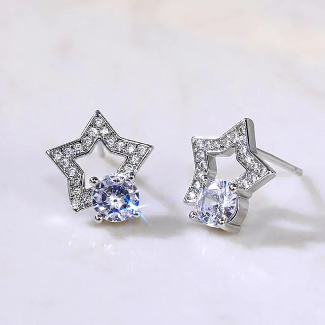 Fashion Jewelry Multiple Designs Simple Stud Earrings for Women with Cubic Zirconia