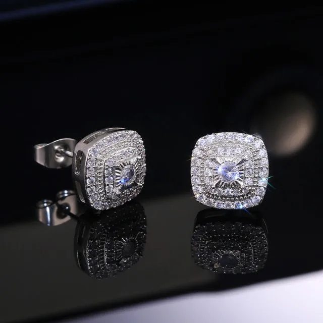 Fashion Jewelry Multiple Designs Simple Stud Earrings for Women with Cubic Zirconia