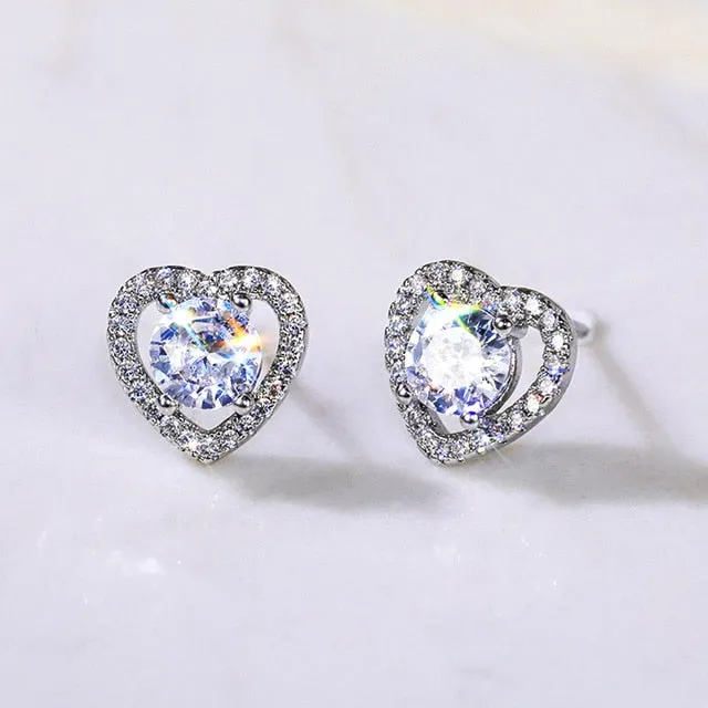 Fashion Jewelry Multiple Designs Simple Stud Earrings for Women with Cubic Zirconia