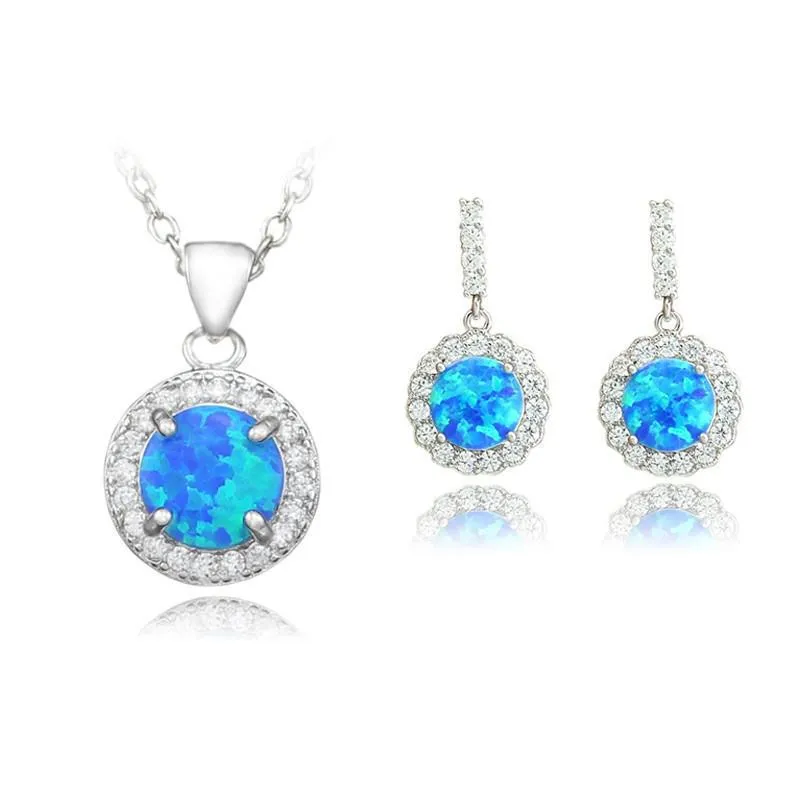 Fire Opal Necklace & Earring Set