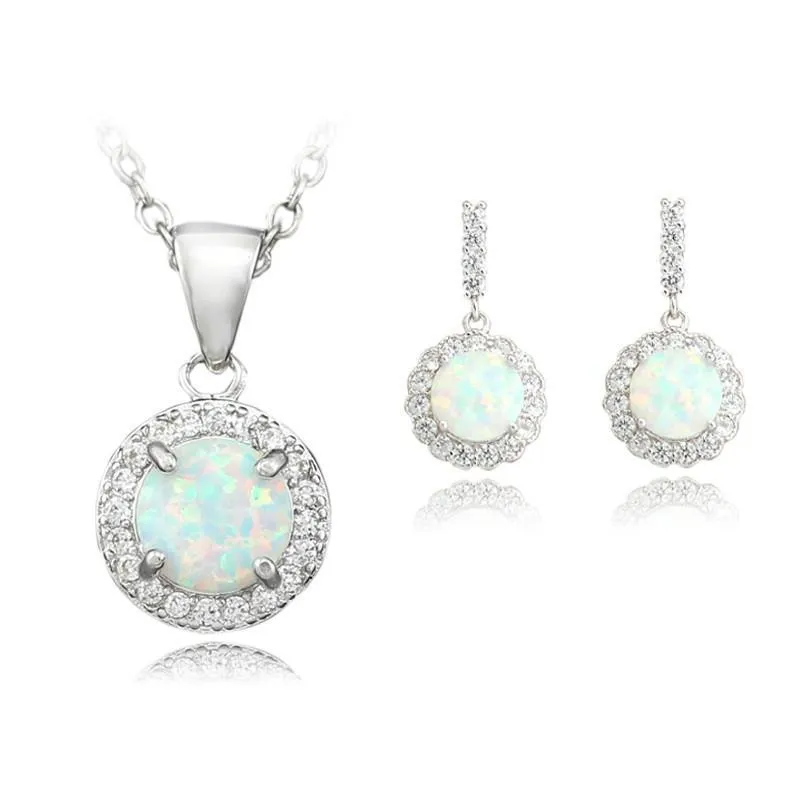 Fire Opal Necklace & Earring Set