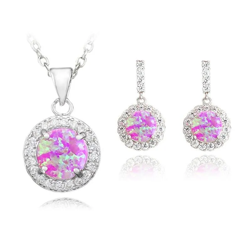 Fire Opal Necklace & Earring Set