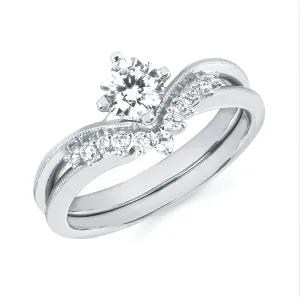 Forever Elegant&trade; 1/7 Ctw. Diamond Semi Mount shown with 1/2 Ct. Round Center Diamond in 14K Gold