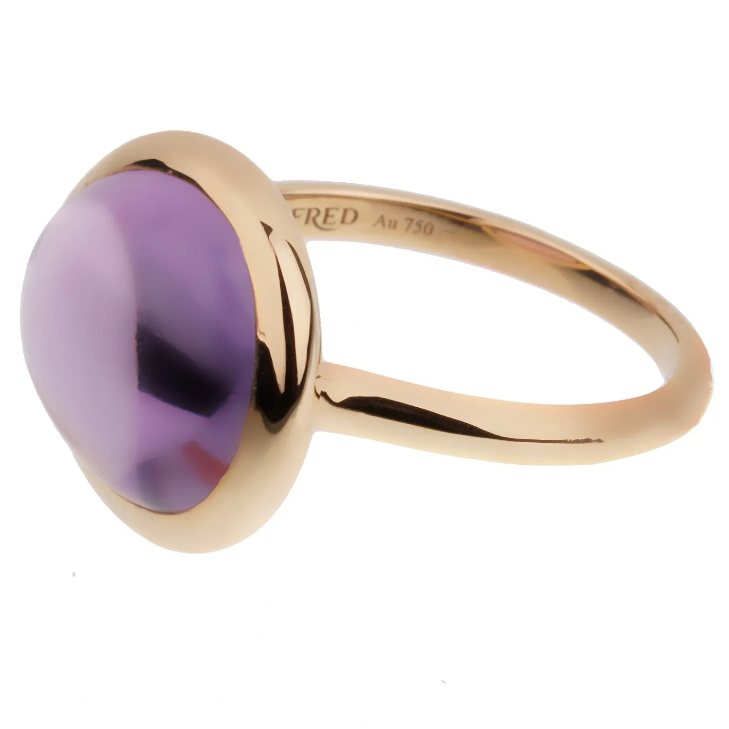 Fred of Paris 7ct Amethyst Rose Gold Cocktail Ring Size 5 3/4