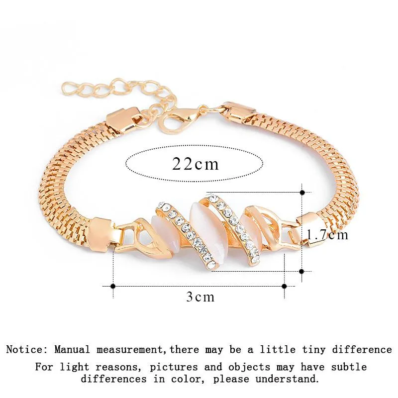 Gold Color Music Notes Bracelet  Zircon Charm Bracelet 24 styles