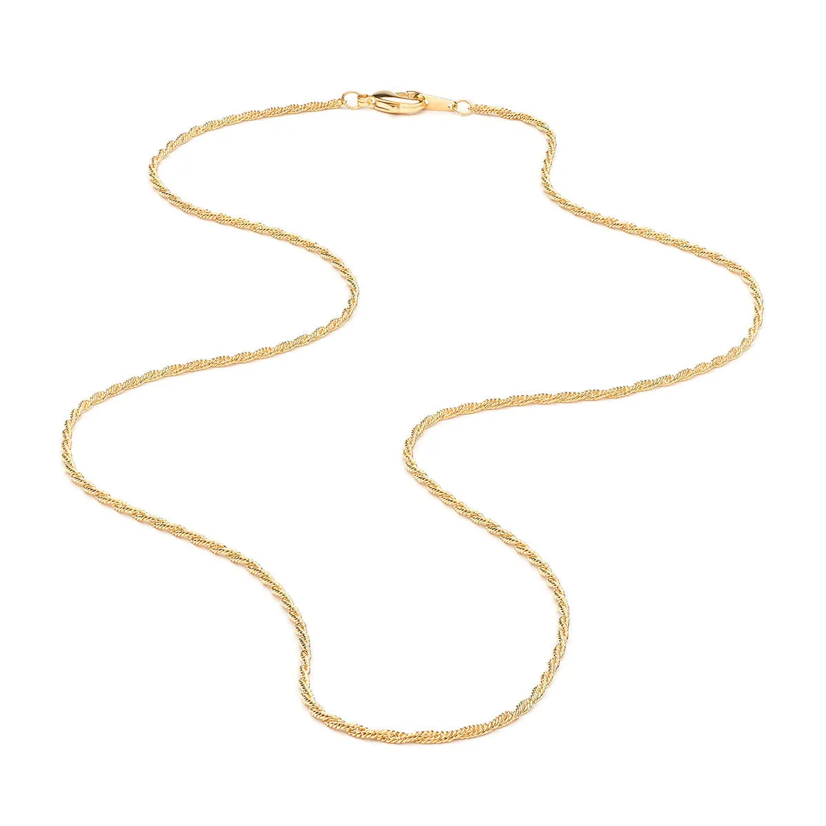 Gold Plated 24 Inch Rope Chain Necklace