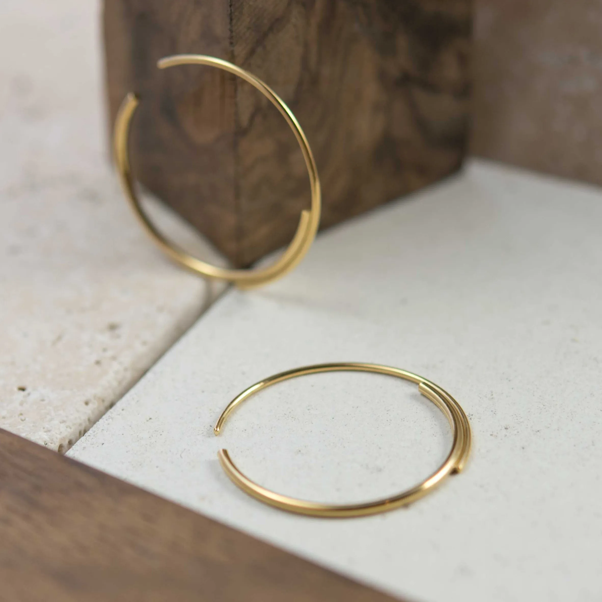 Gold plated silver hoop earrings N°5