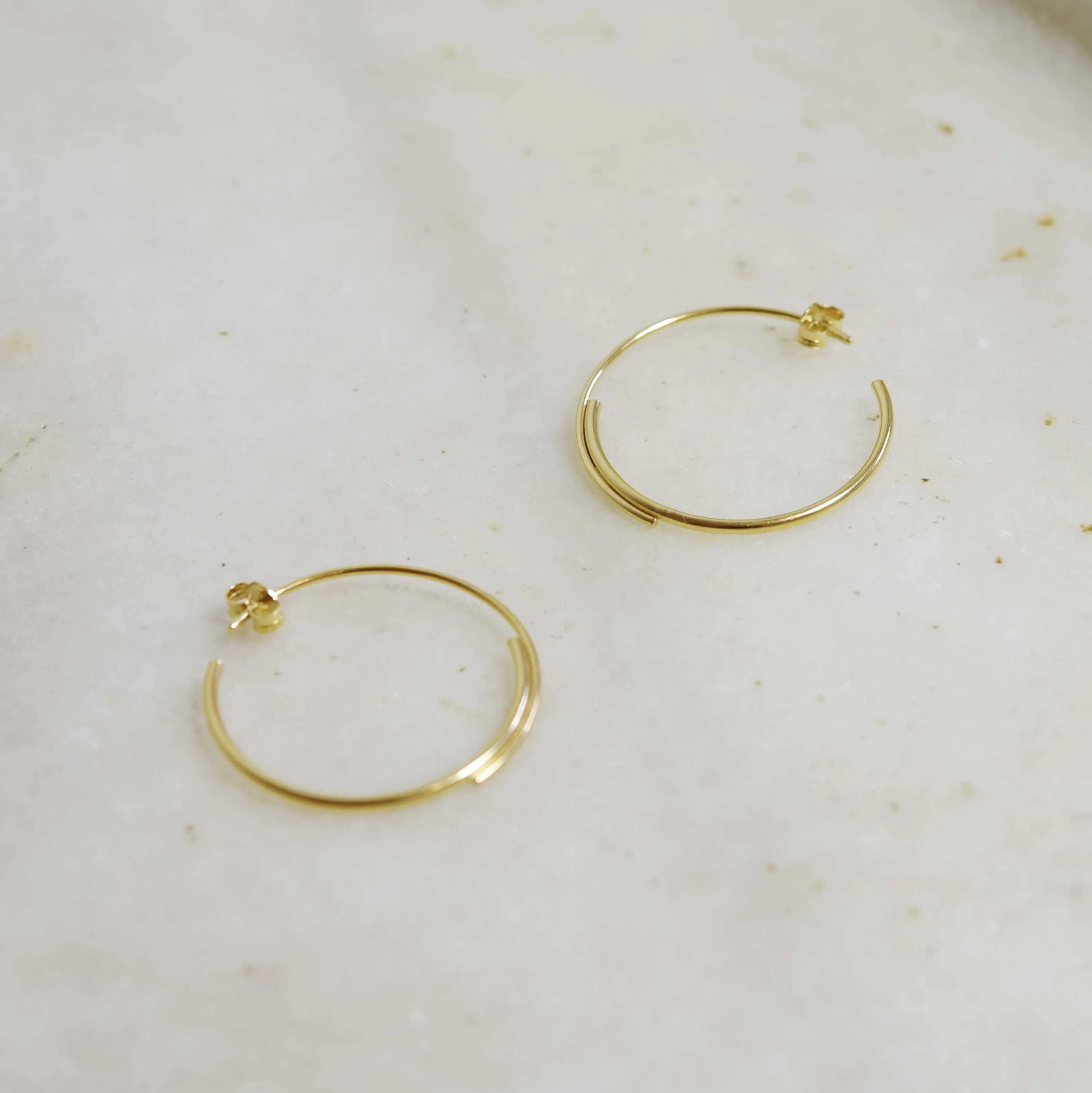 Gold plated silver hoop earrings N°5