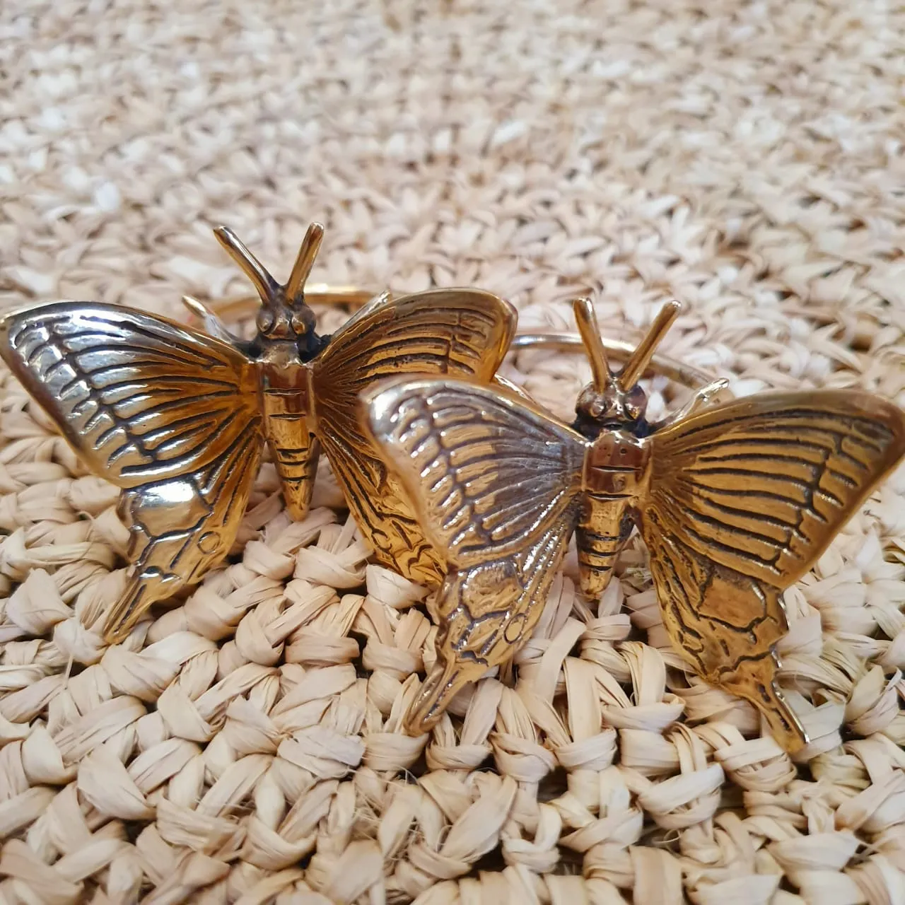 Golden Butterfly Brass Napkin Rings