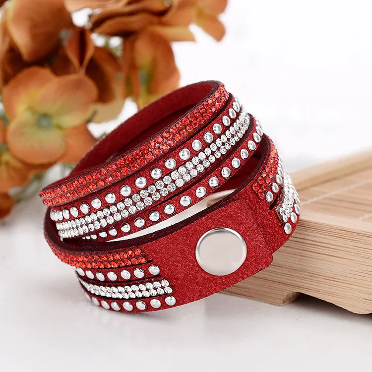 Handmade Unisex Multilayer Genuine Leather Bracelet Christmas Gift Bracelets Vintage Jewelry For Women Pulsera