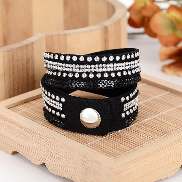 Handmade Unisex Multilayer Genuine Leather Bracelet Christmas Gift Bracelets Vintage Jewelry For Women Pulsera