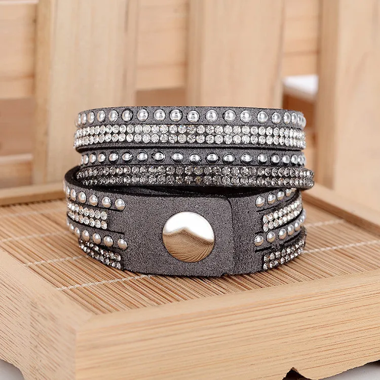 Handmade Unisex Multilayer Genuine Leather Bracelet Christmas Gift Bracelets Vintage Jewelry For Women Pulsera