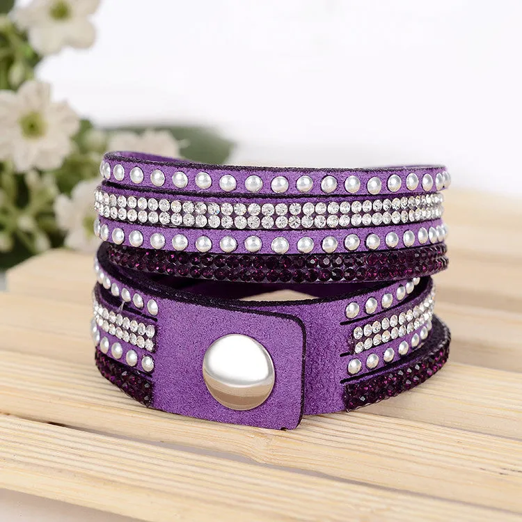 Handmade Unisex Multilayer Genuine Leather Bracelet Christmas Gift Bracelets Vintage Jewelry For Women Pulsera