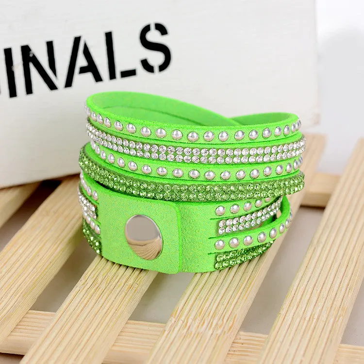 Handmade Unisex Multilayer Genuine Leather Bracelet Christmas Gift Bracelets Vintage Jewelry For Women Pulsera