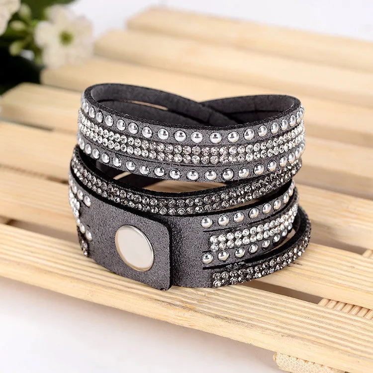 Handmade Unisex Multilayer Genuine Leather Bracelet Christmas Gift Bracelets Vintage Jewelry For Women Pulsera