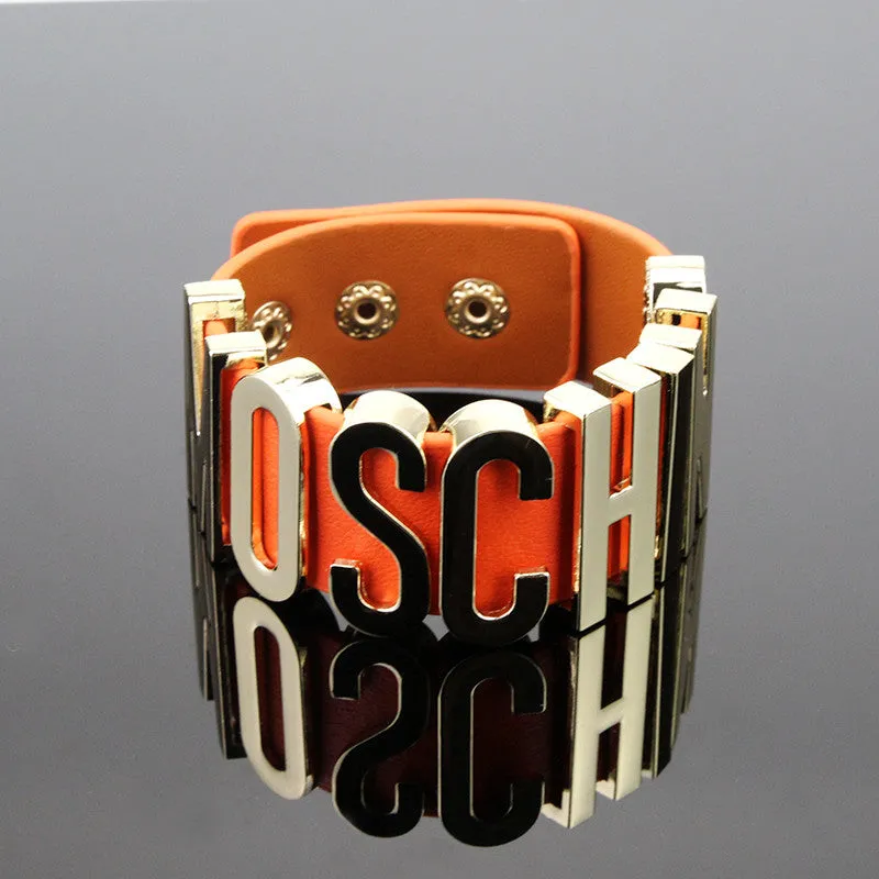 Hot Sale! Punk Rock Bangles! Summer Style Fashion Genuine Leather Bracelet New Coming Exaggerate Famous Brand Jewelry