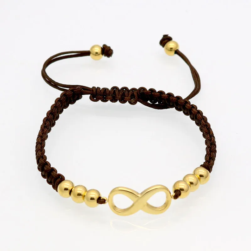 Hot Sell Fashion Luxury Brand Jewelry Nylon Rope Beautiful Gold Bracelet Fine Jewelry Heart-shaped Bracelet For Woman