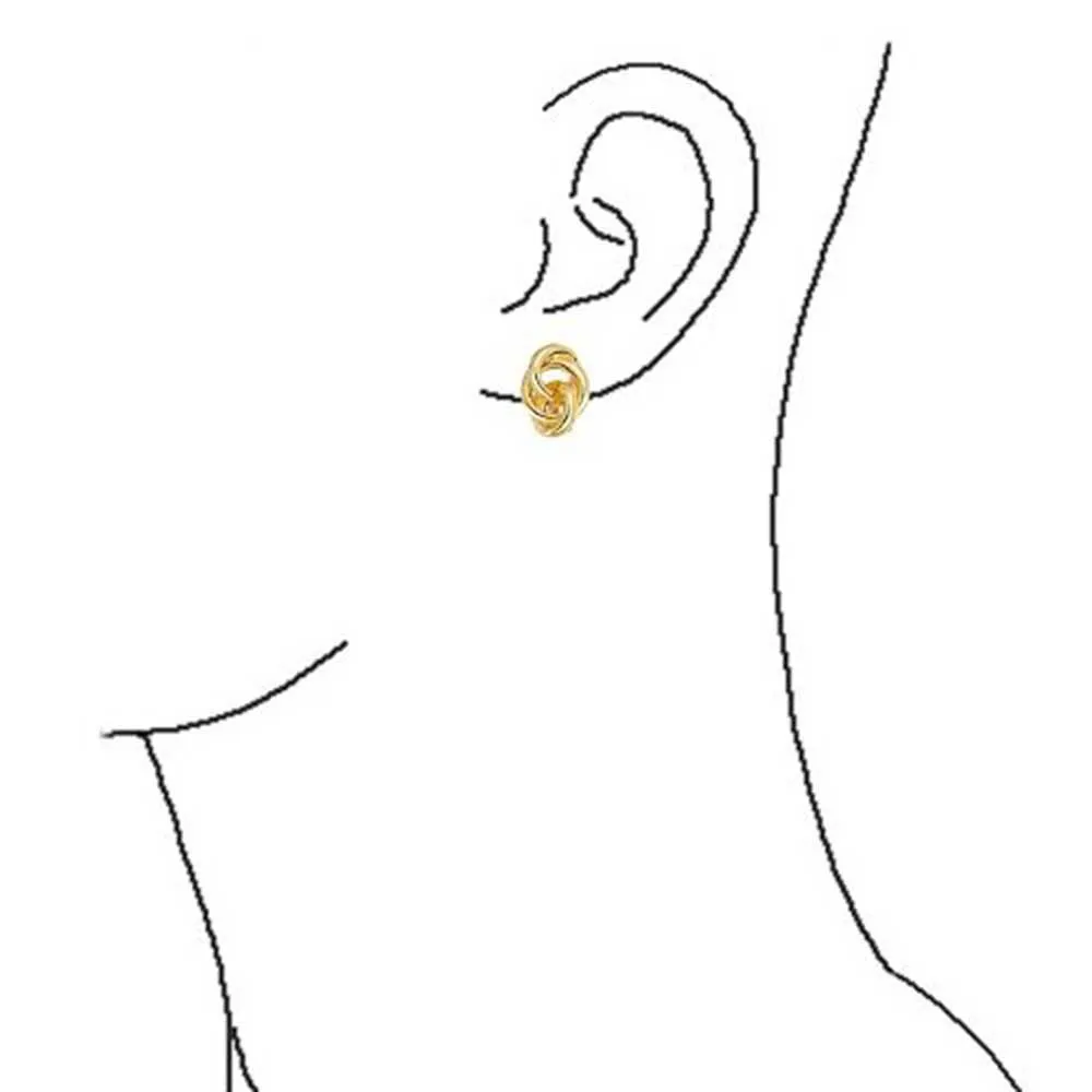 Interlocking Rope Love Knot Clip-On Earrings for Non-Pierced Ears 14K GoldSilver Plated