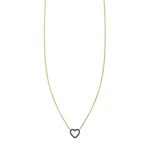 Keep Your Heart Open Black Diamond Necklace