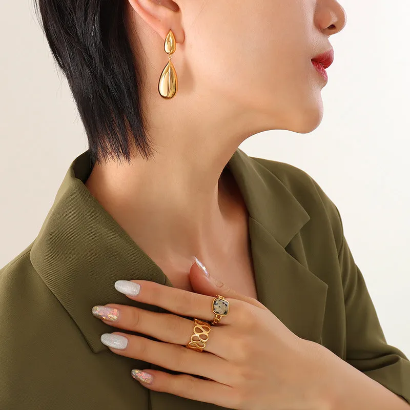 Korean Style Droplet Pendant Earrings with Elegant Charm