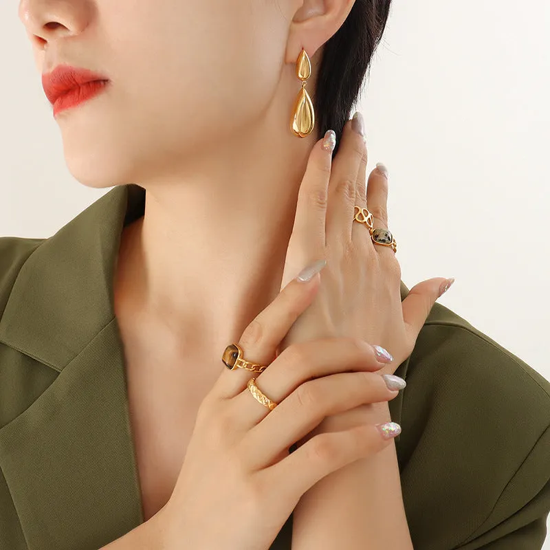 Korean Style Droplet Pendant Earrings with Elegant Charm