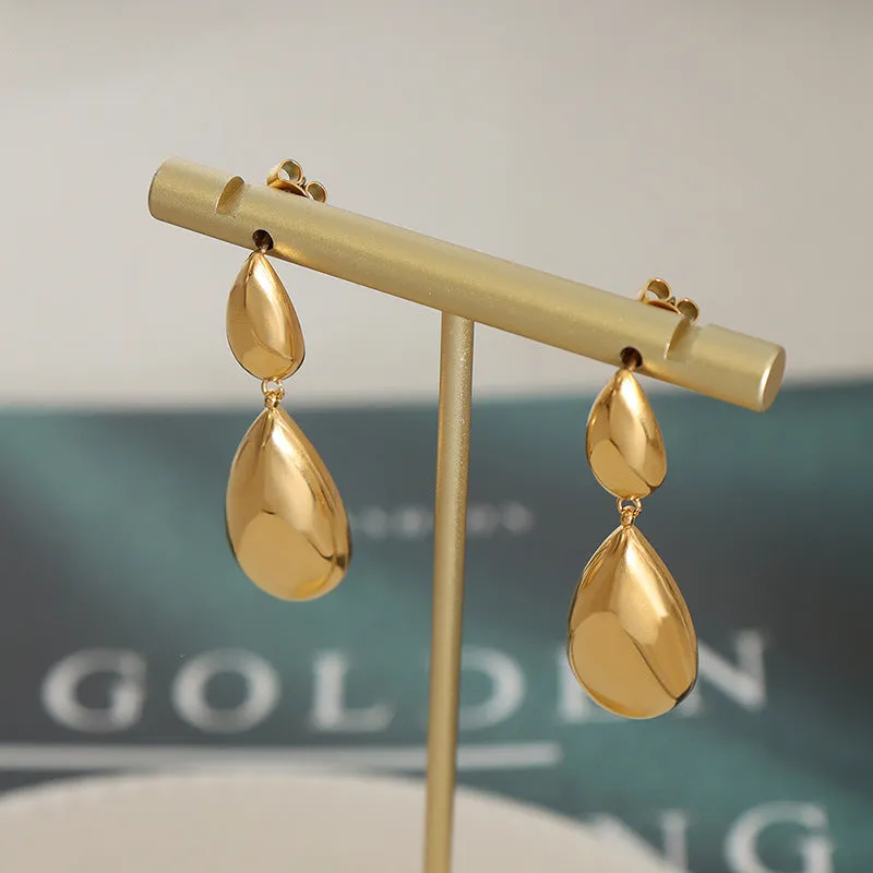 Korean Style Droplet Pendant Earrings with Elegant Charm