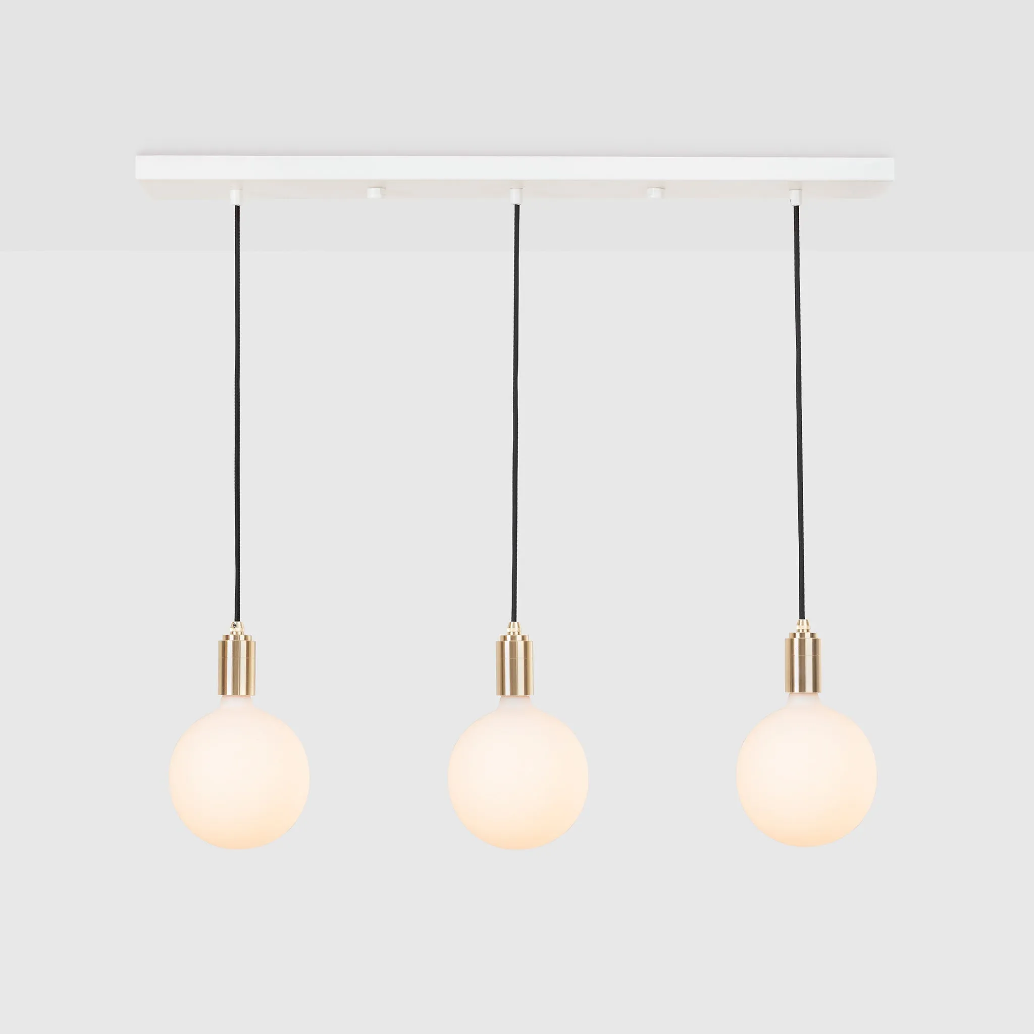 Linear Triple Pendant in Brass