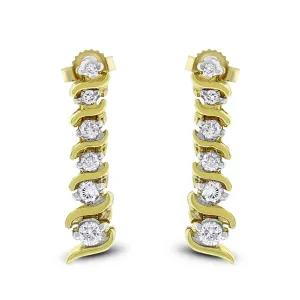 Lorena Dangling Earrings (0.48 ct Diamonds) in Yellow Gold