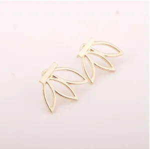 Lotus Bar Stud Earrings