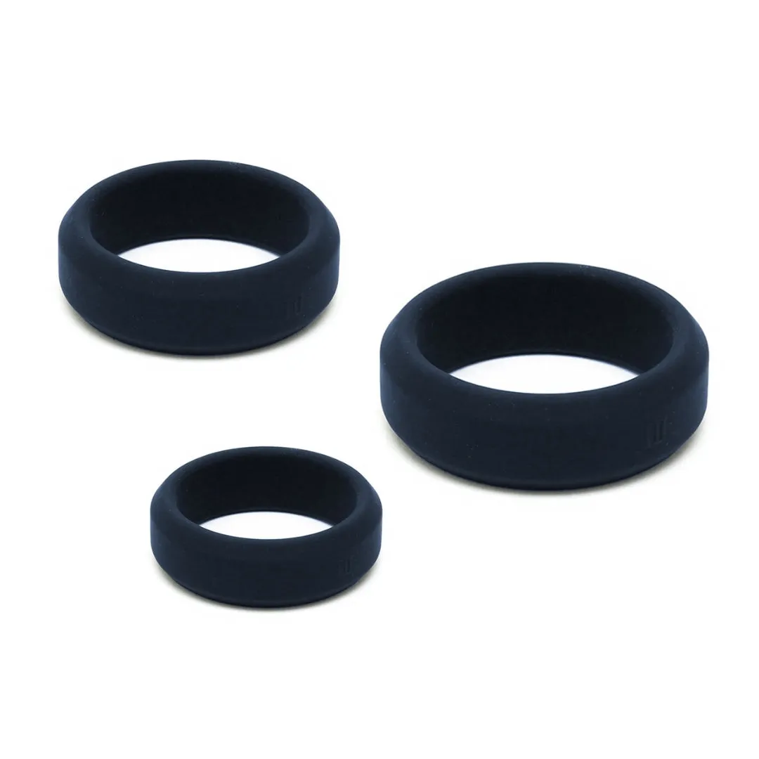 Love In Leather Silicone 3 Pack Cock Rings