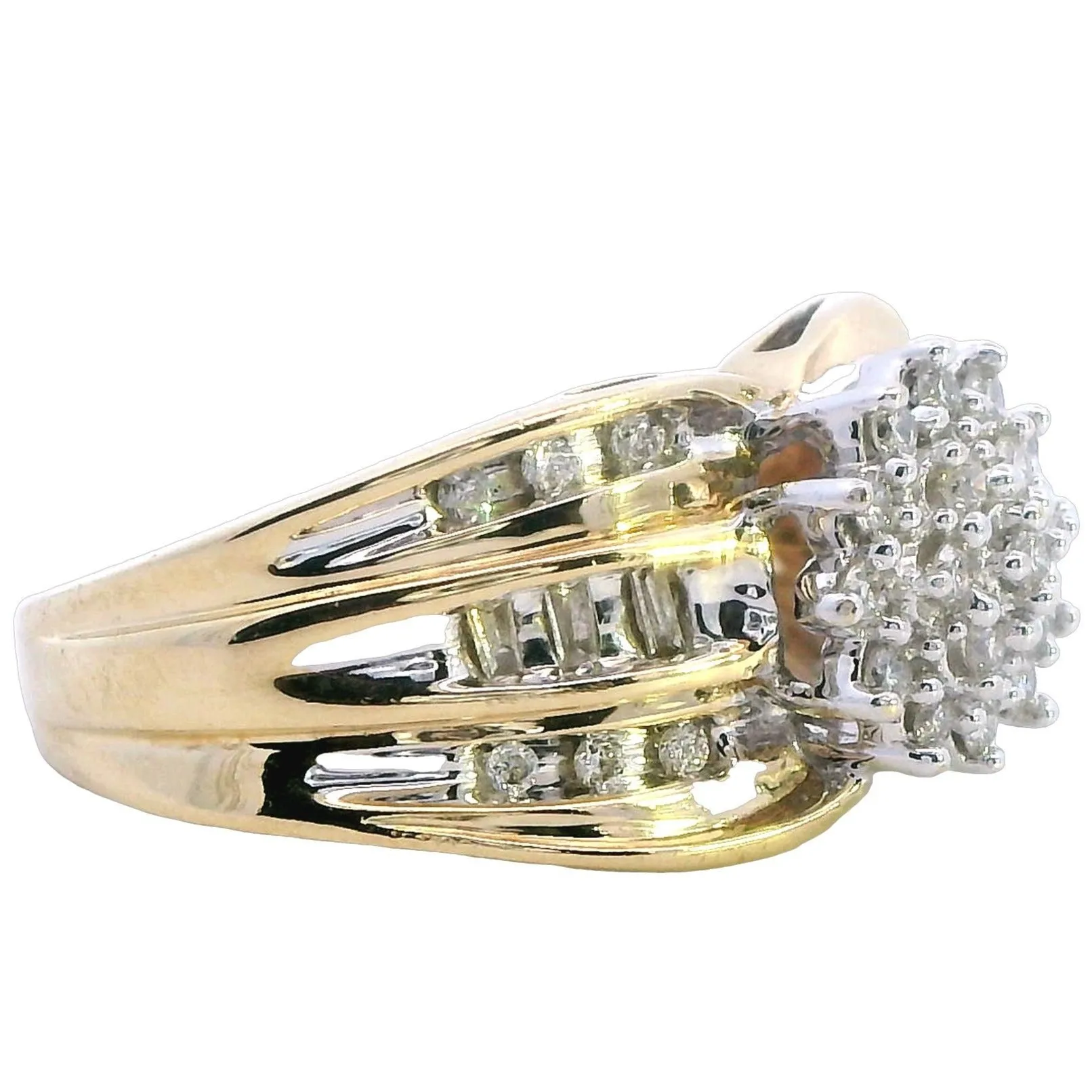 Luxurious 9ct Yellow Gold & Diamond Cluster Ring - Heartfelt Gift for Valentines